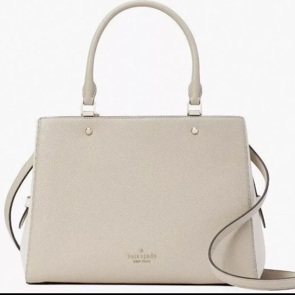 Kate Spade New York Leila Medium Triple compartment Satchel In Light Sand/Gold